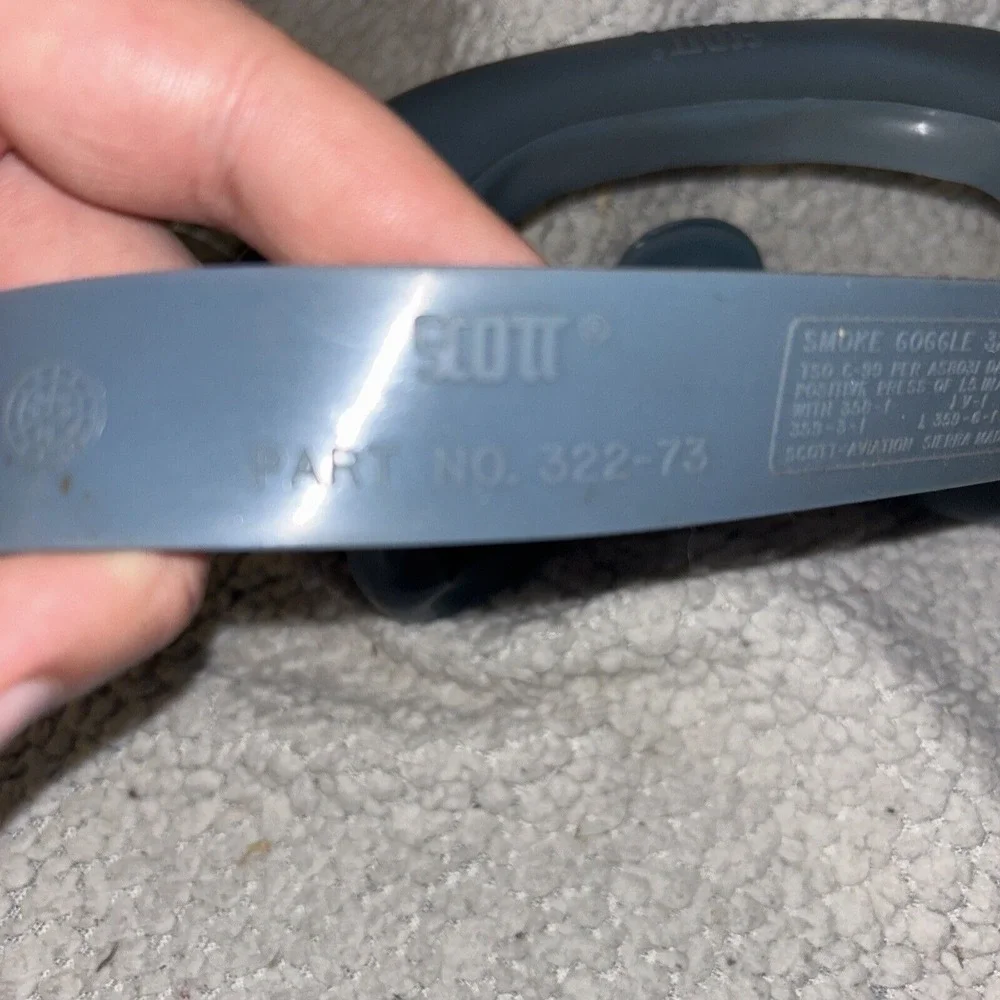 Scott Smoke Goggle 322-70‎ Aviation Protection 1991 Rubber I1